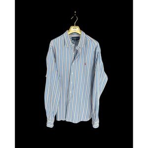 Vintage Ralph Lauren Shirt Mens XXL Classic Striped Button Down Long Sleeve 90s